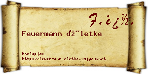 Feuermann Életke névjegykártya